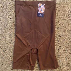Brown High-Waisted Honeylove Fitsense Shapewear Shorts